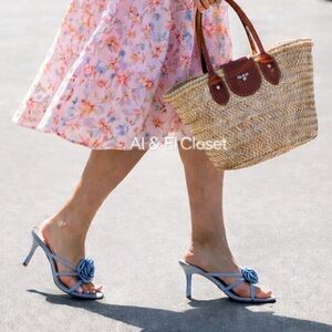 Dolce Vita Zelly Blue Floral Strappy Mule Heels Women’s Sandals | Size 9.5 | NWB